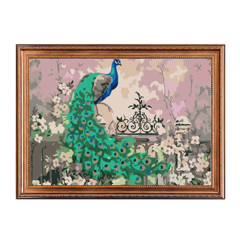 Peacock On The Door-Paint by Numbers