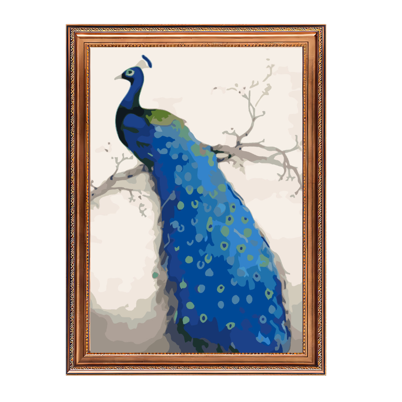 Blue Peacock-Paint by Numbers