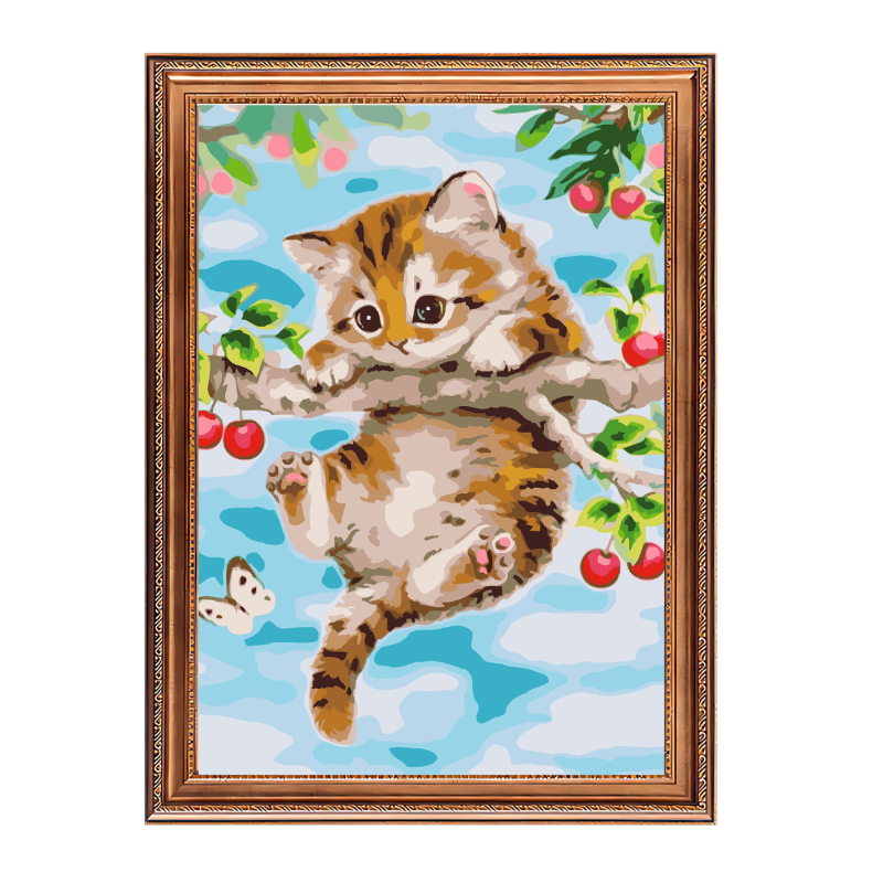 Little Cherry Cat-Paint by Numbers