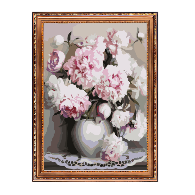 Vase of Peonies-Paint by Numbers