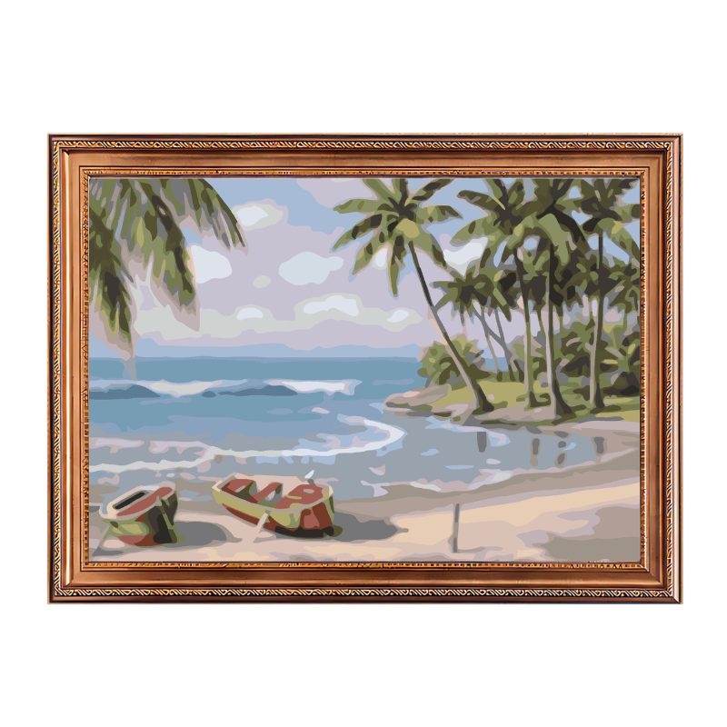 Beach Coconut Tree-Paint by Numbers