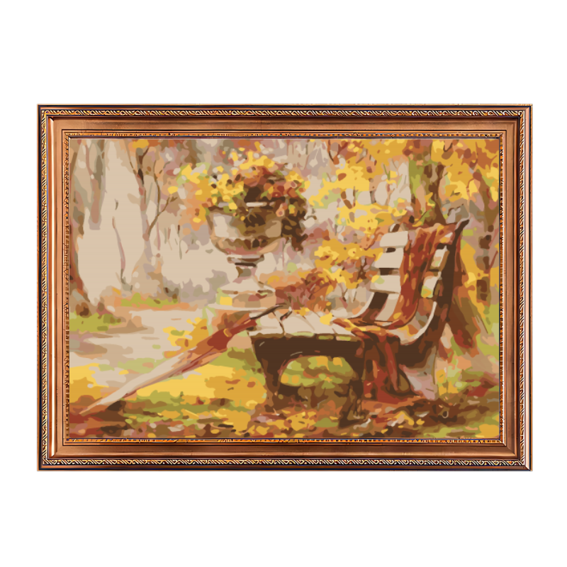 Autumn Bench-Paint by Numbers