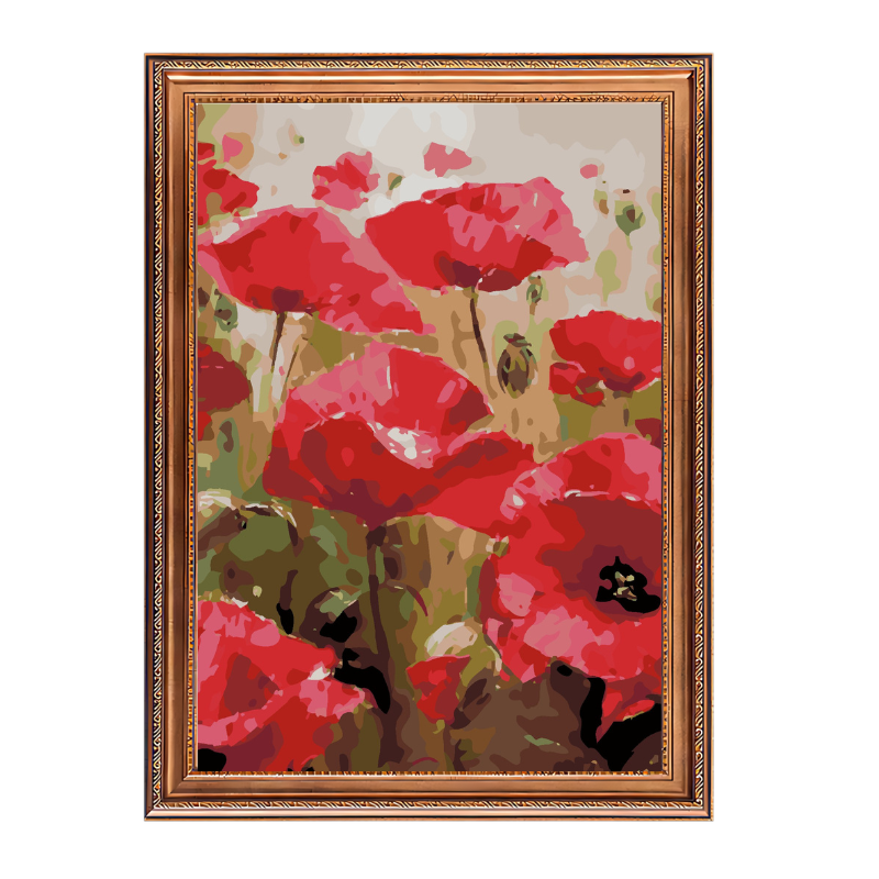 Red Poppies-Paint by Numbers