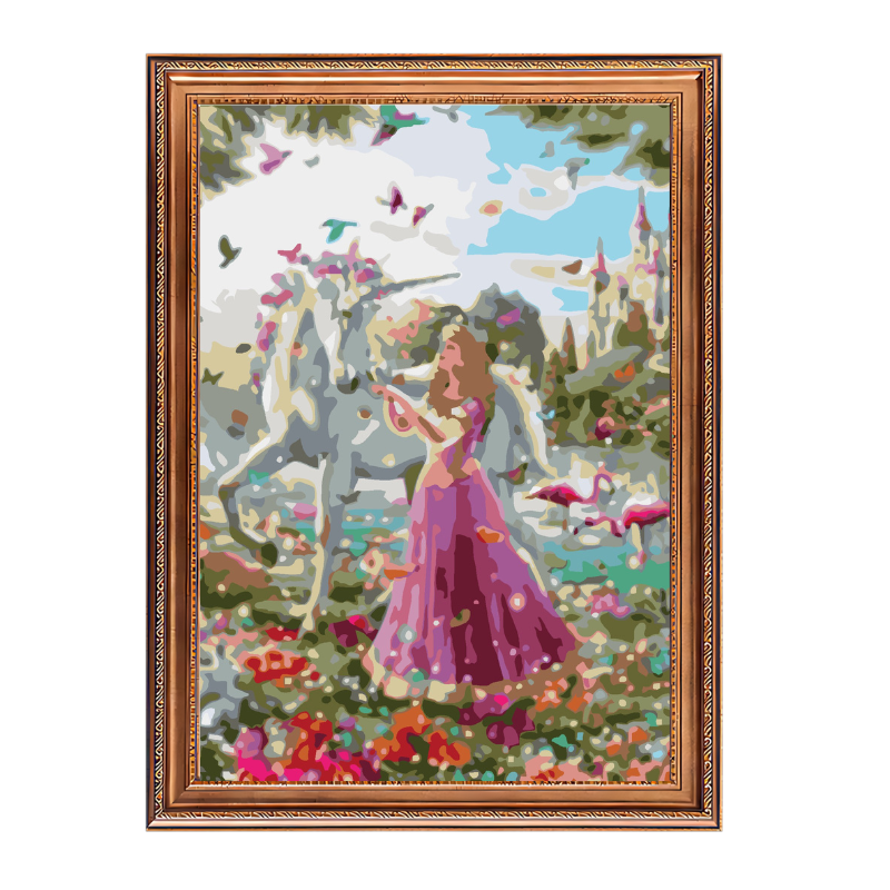 Princess and Unicorn-Paint by Numbers