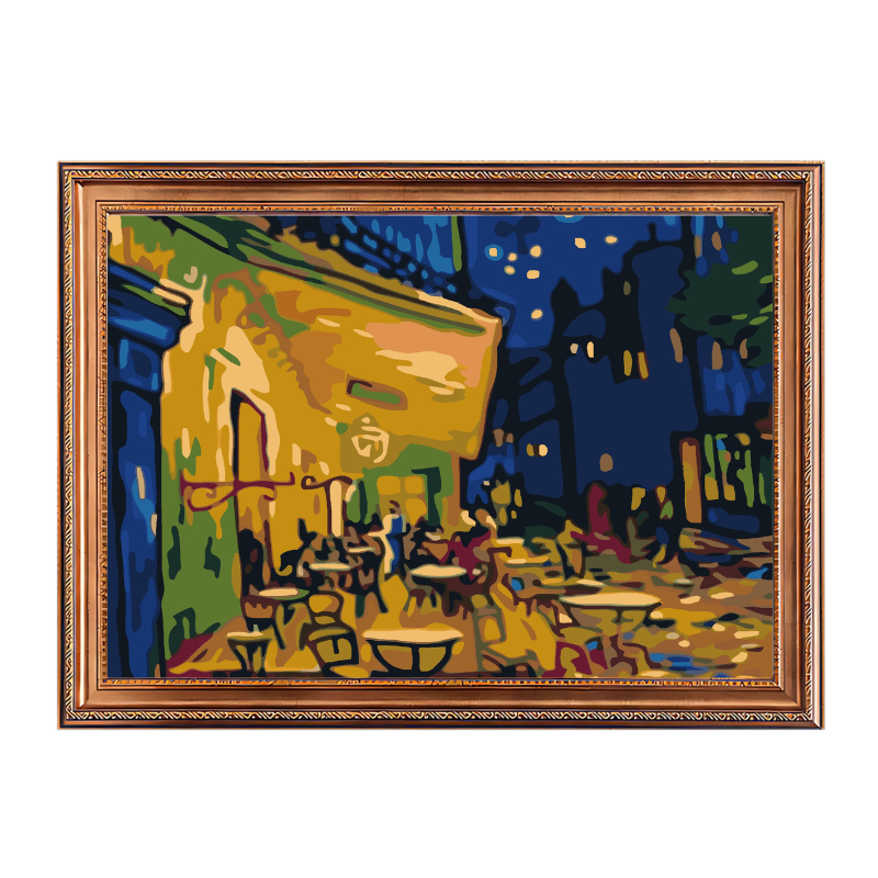 Cafe Terrace at Night-Van Gogh-Paint by Numbers