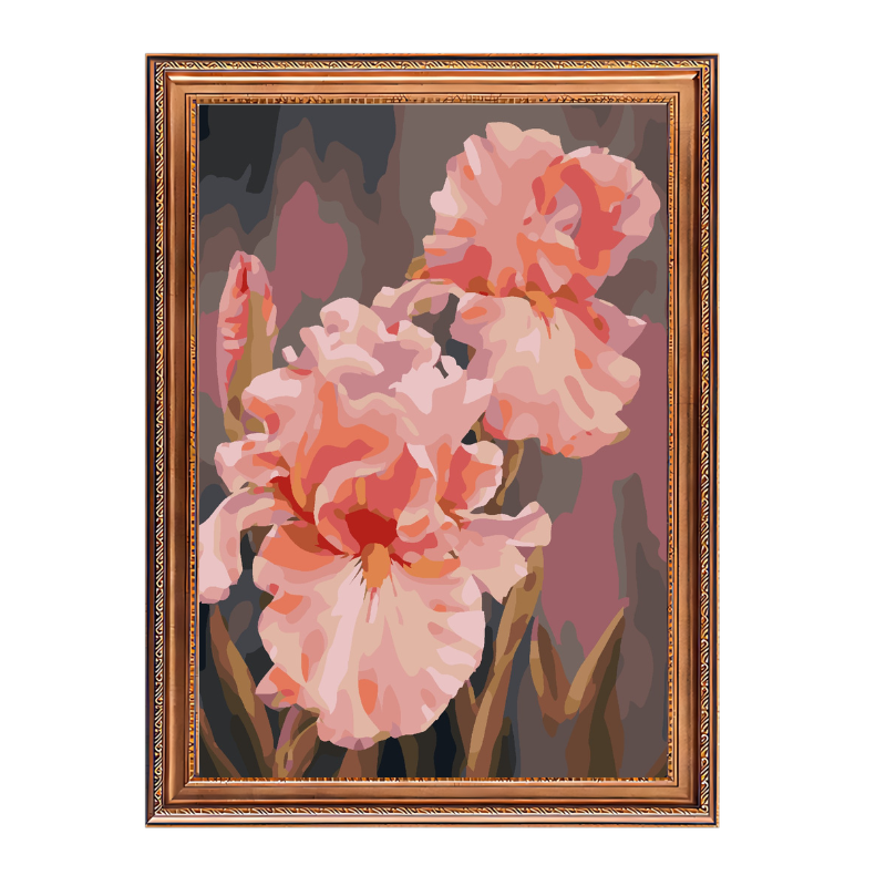 Pink Flowers-Paint by Numbers