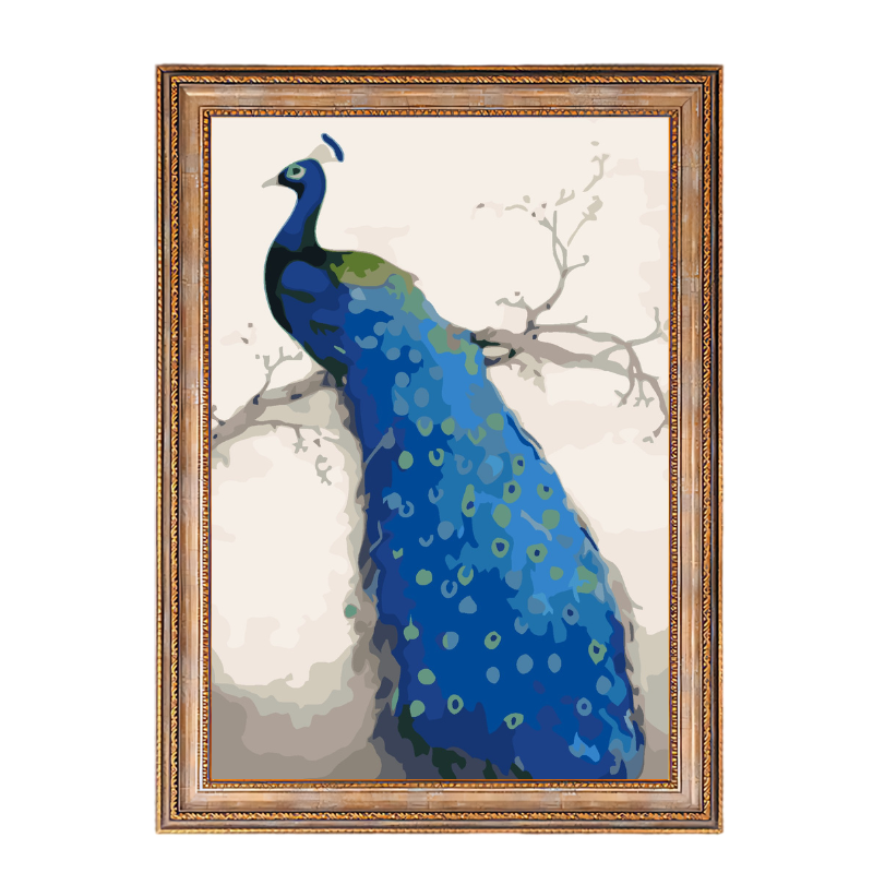 Blue Peacock-Paint by Numbers