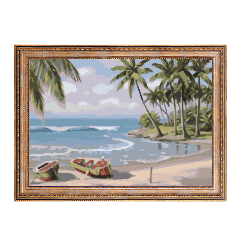 Beach Coconut Tree-Paint by Numbers