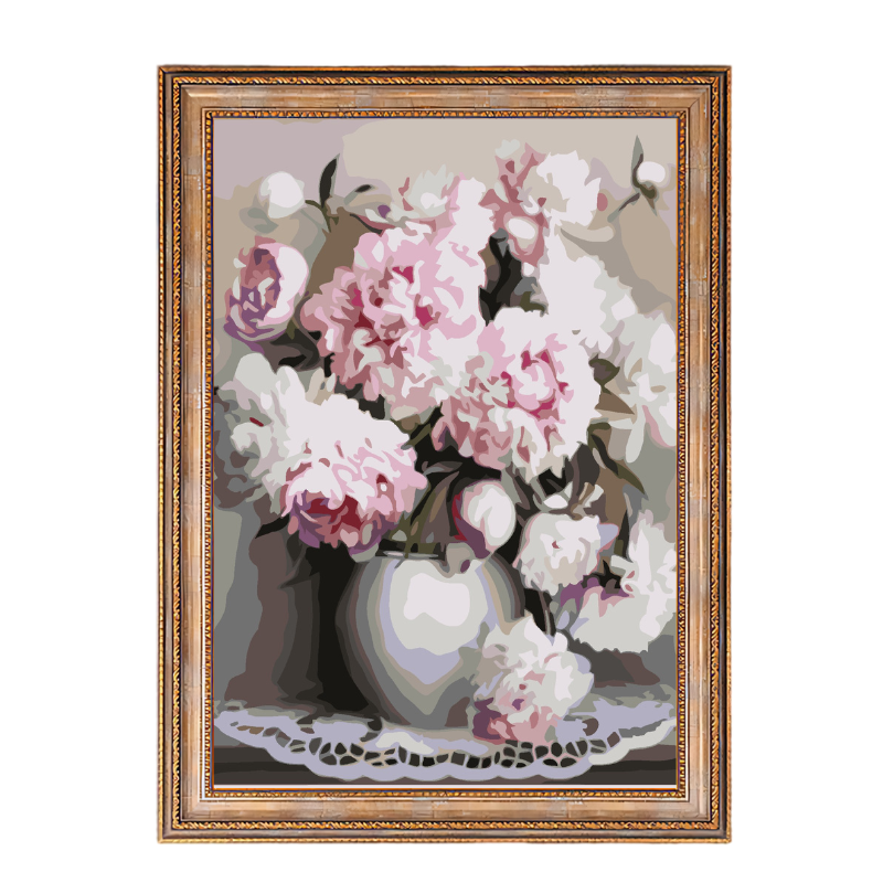 Vase of Peonies-Paint by Numbers