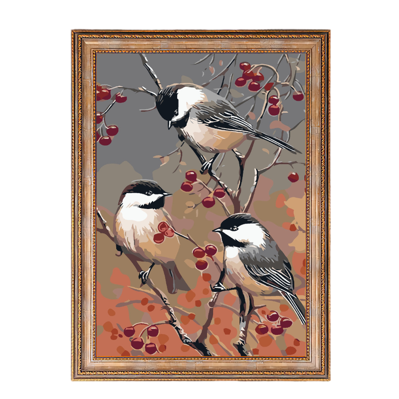 Birds On A Branch-Paint by Numbers