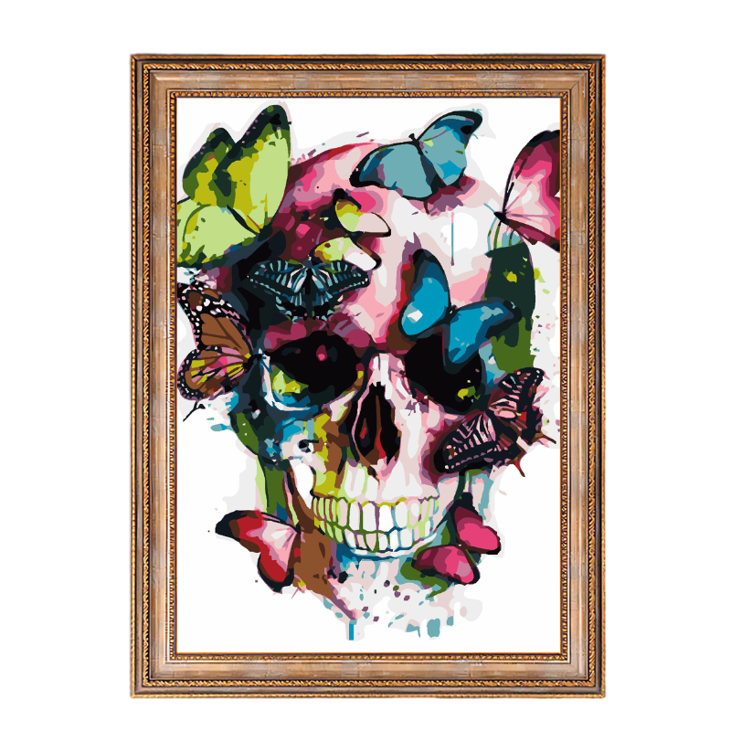 Skull Butterfly-Paint by Numbers