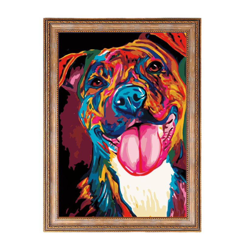 Colorful Dog 2-Paint by Numbers