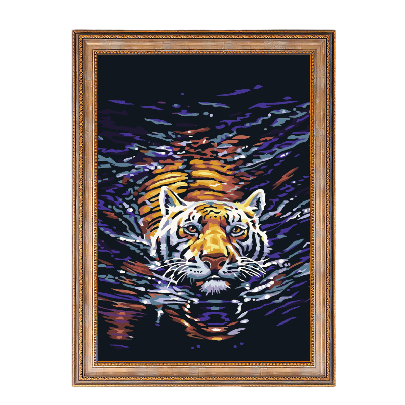 Tiger in Water-Paint by Numbers