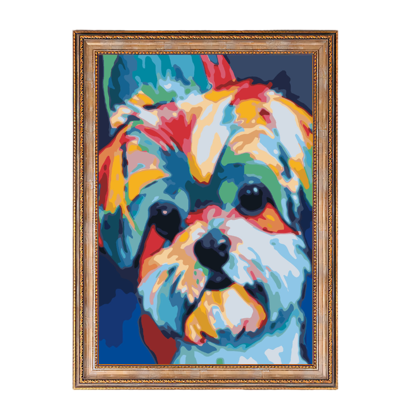 Colorful Cute Dog-Paint by Numbers