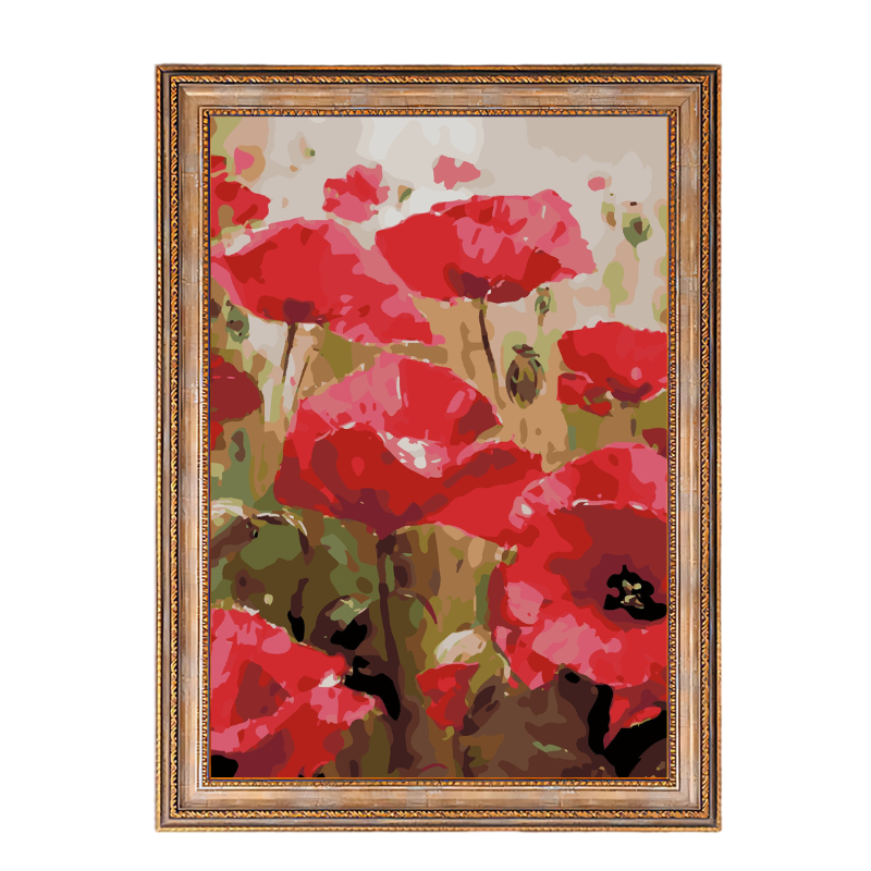 Red Poppies-Paint by Numbers