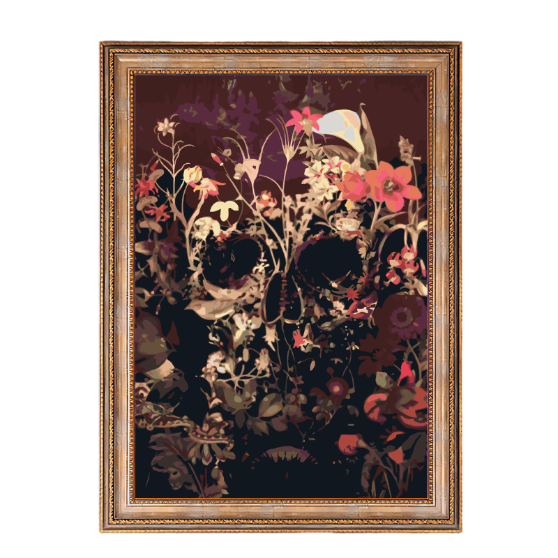 Bloom Skull-Paint by Numbers