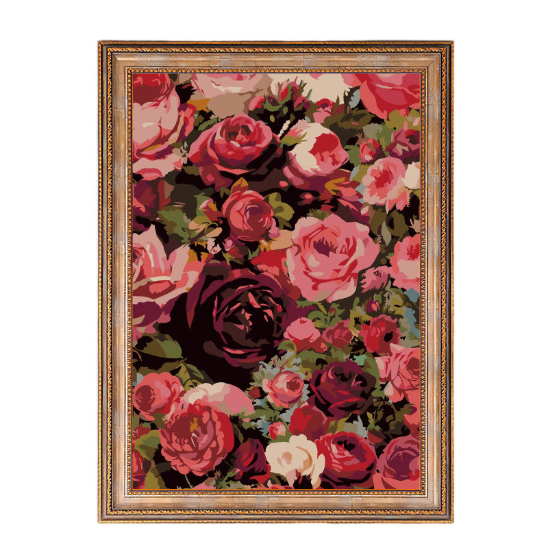 Red Rose Flowers-Paint by Numbers