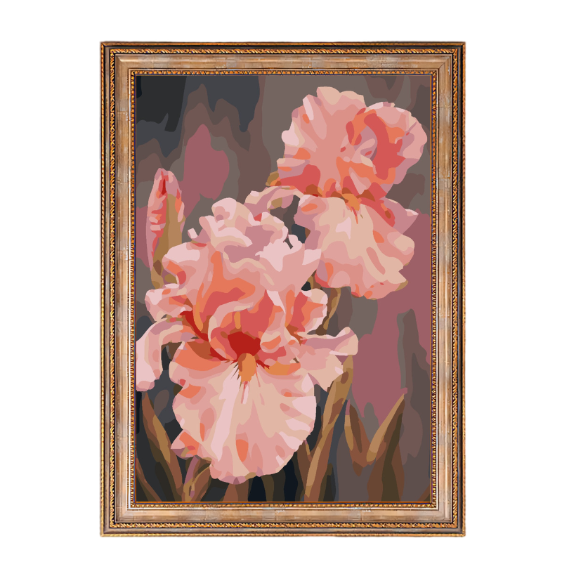 Pink Flowers-Paint by Numbers