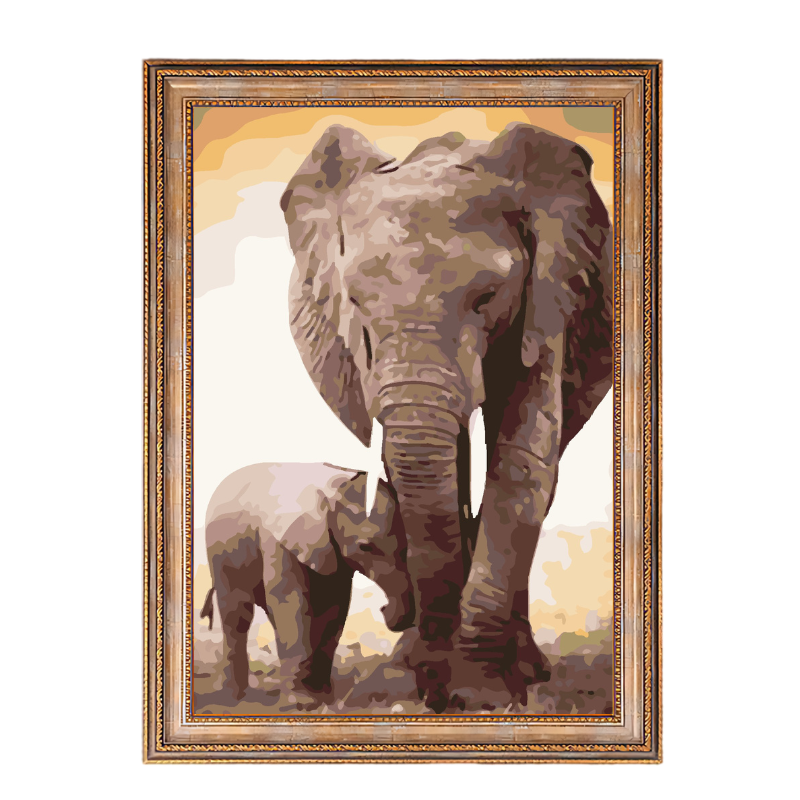 African elephant-Paint by Numbers