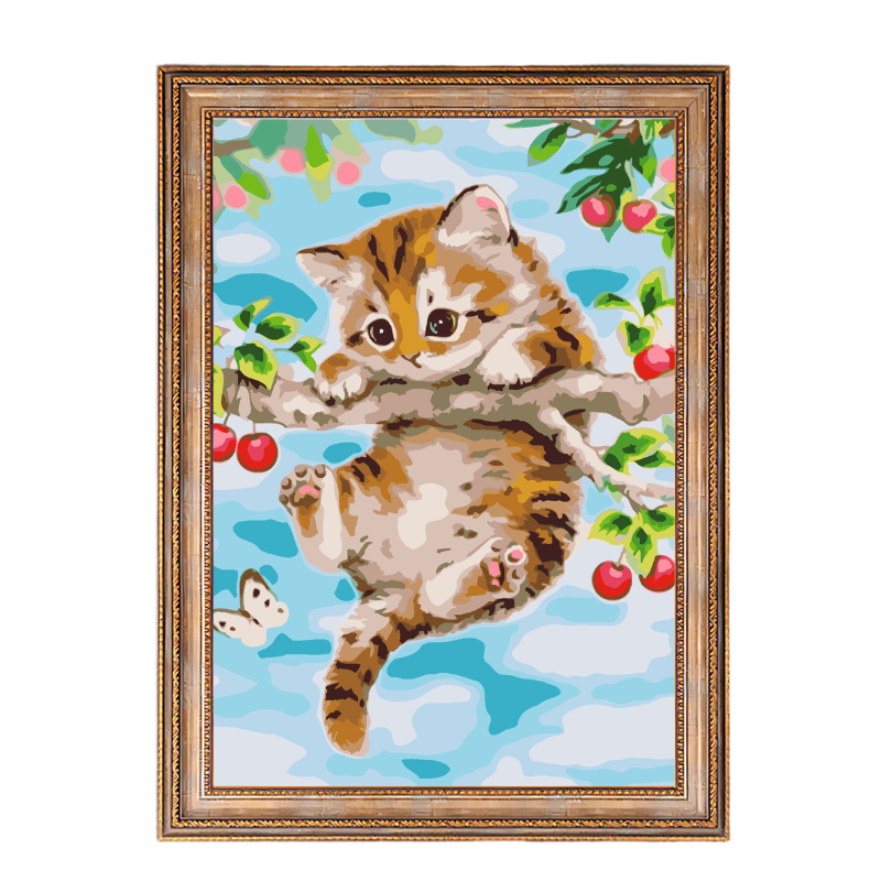 Little Cherry Cat-Paint by Numbers