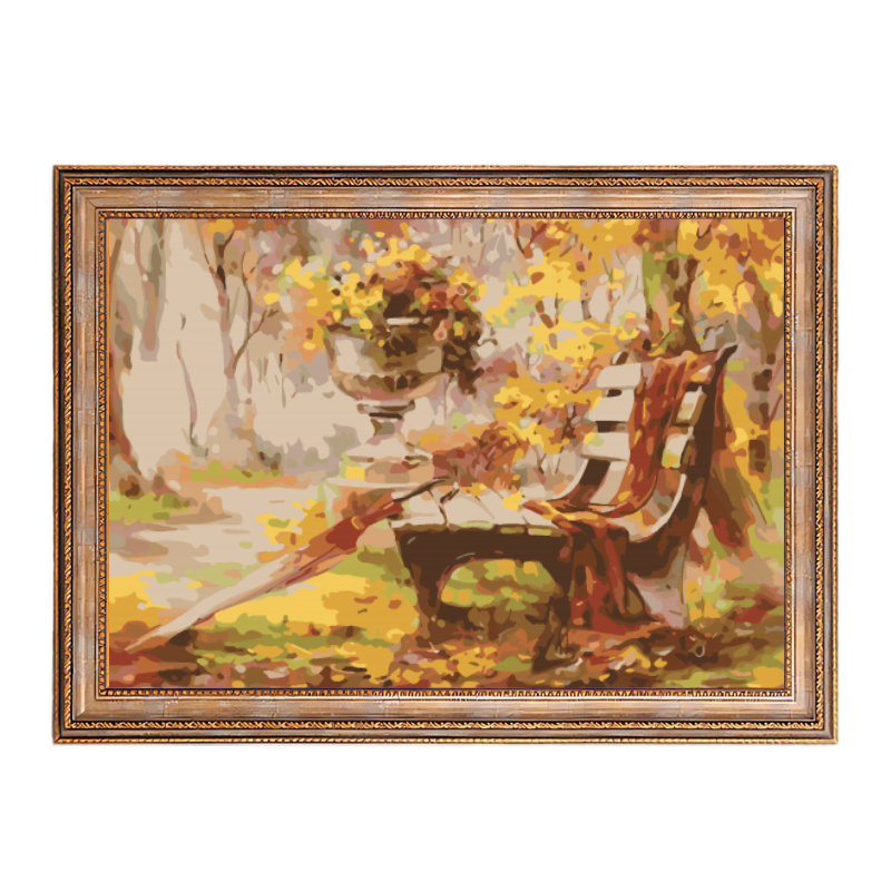 Autumn Bench-Paint by Numbers