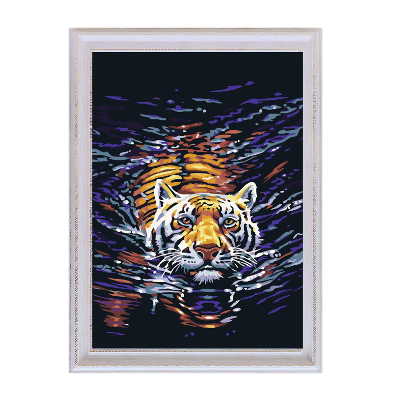 Tiger in Water-Paint by Numbers