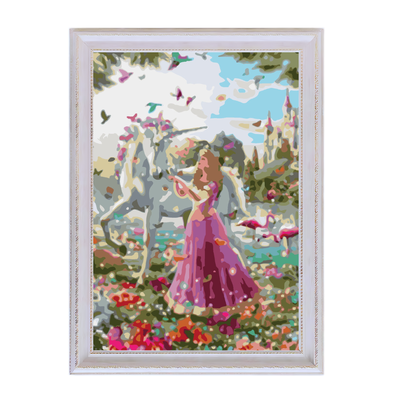 Princess and Unicorn-Paint by Numbers