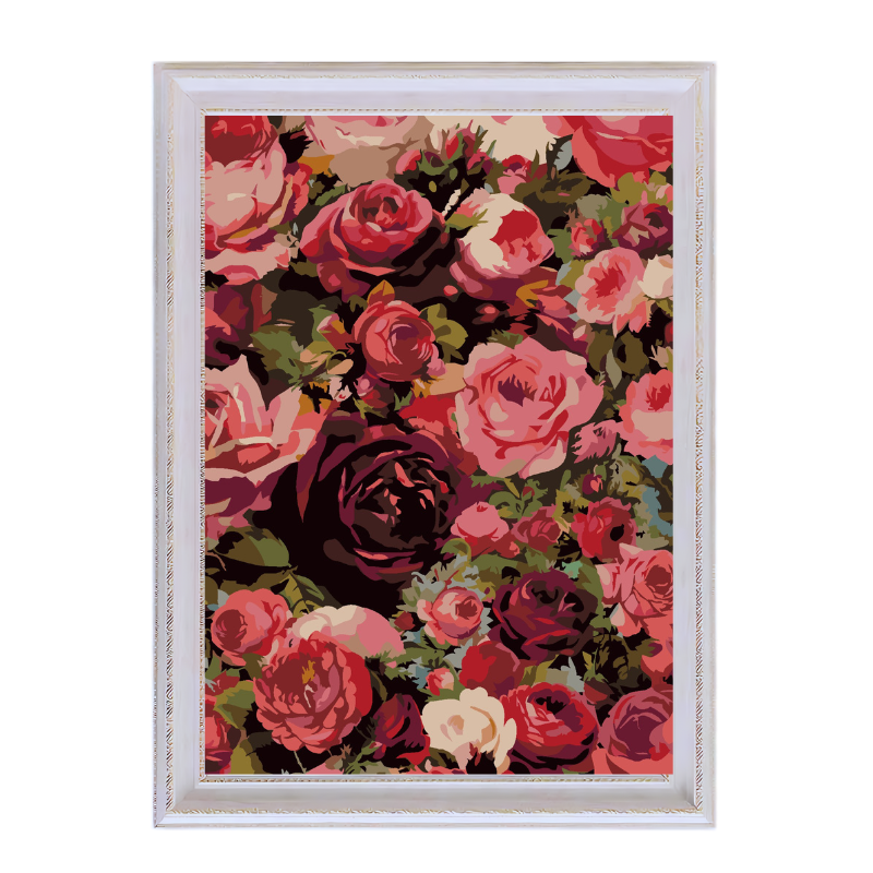 Red Rose Flowers-Paint by Numbers