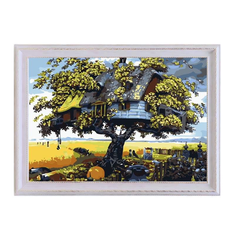 Rustic Tree House-Paint by Numbers