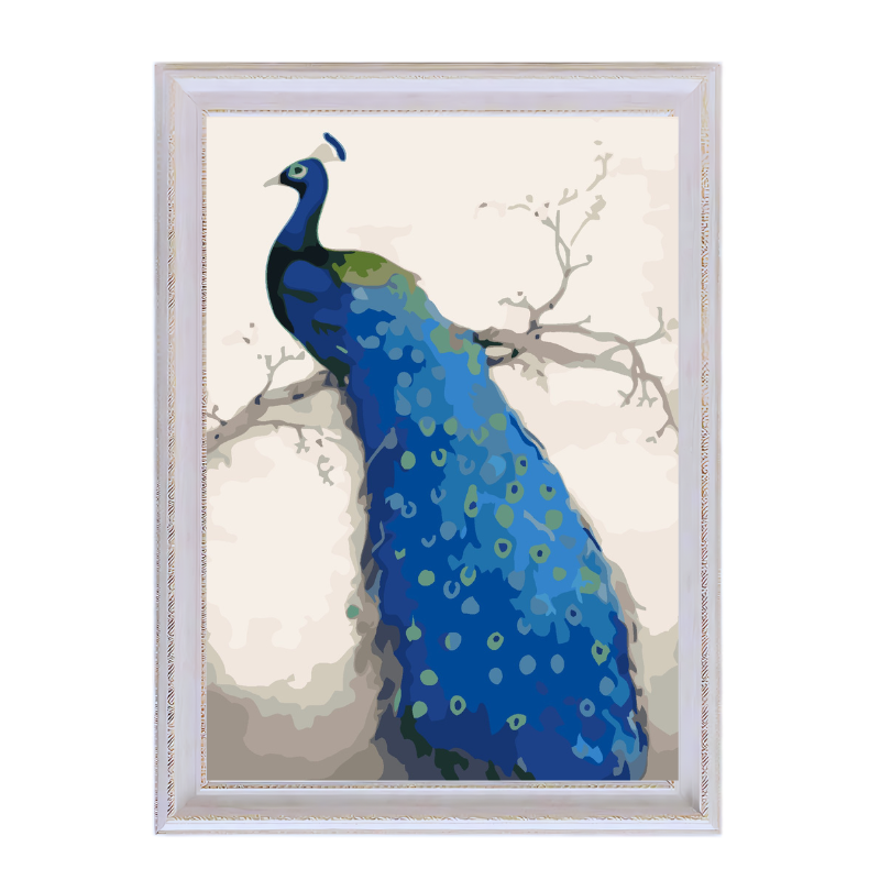 Blue Peacock-Paint by Numbers