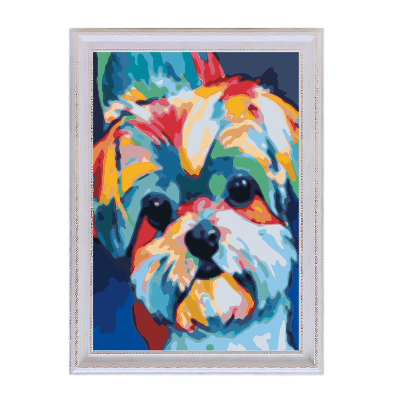 Colorful Cute Dog-Paint by Numbers