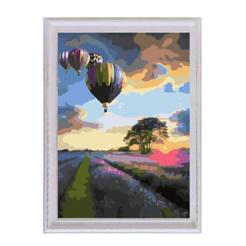 Hot Air Balloons and Flower Field-Paint by Numbers