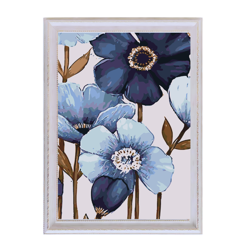 Blue Orchids Flowers-Paint by Numbers