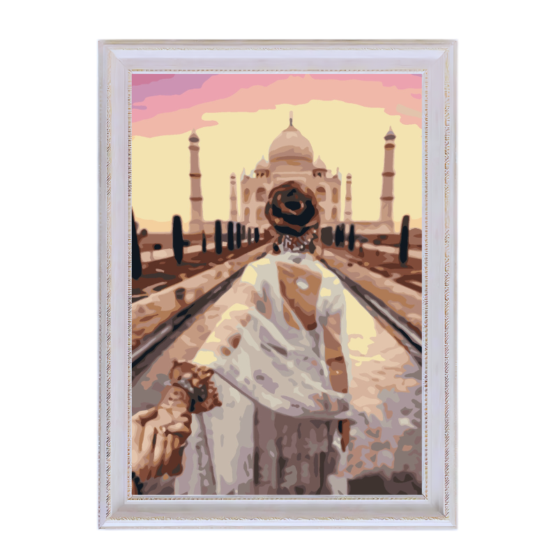 Romance in Taj Mahal-Paint by Numbers