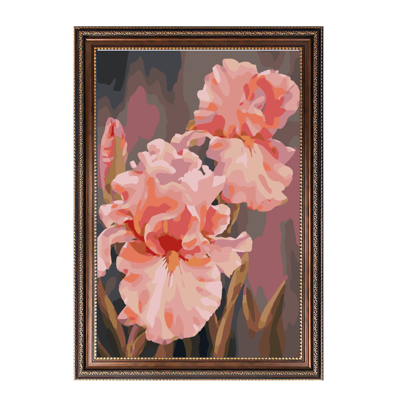 Pink Flowers-Paint by Numbers