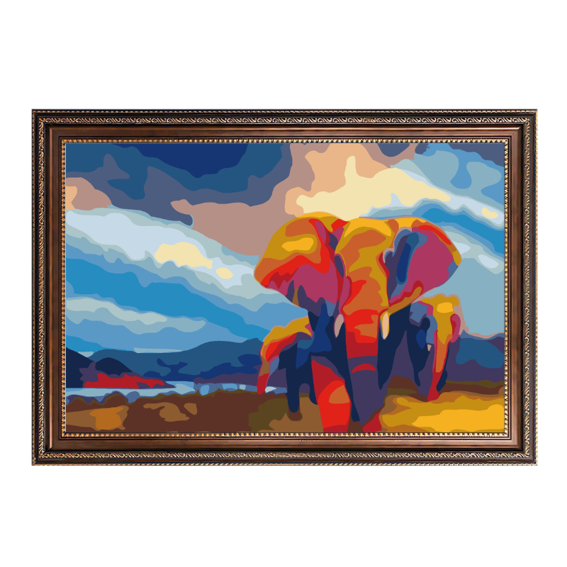 Elephants in Savannah-Paint by Numbers