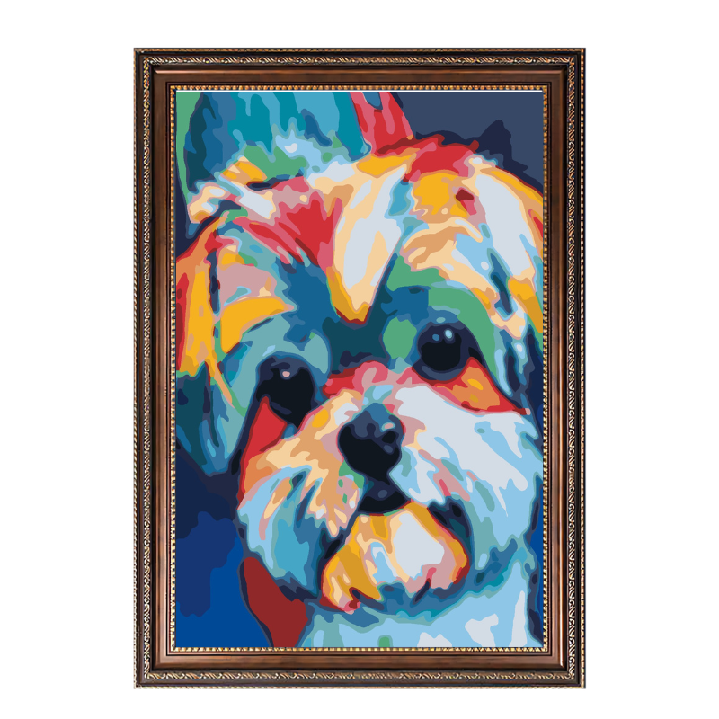 Colorful Cute Dog-Paint by Numbers