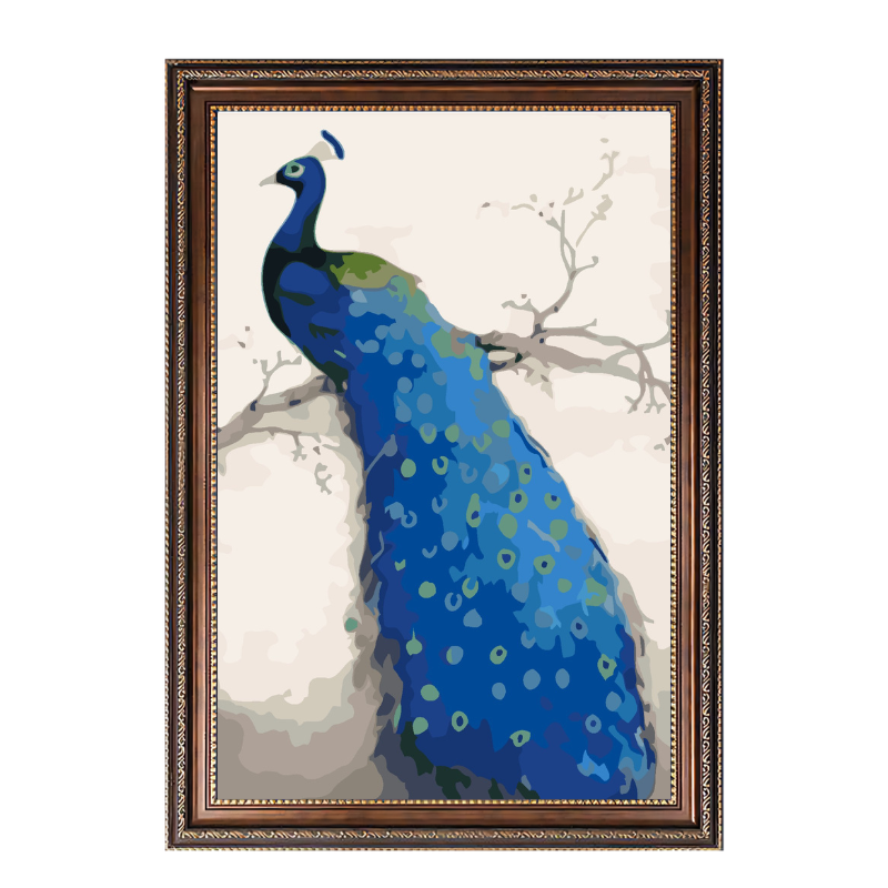 Blue Peacock-Paint by Numbers