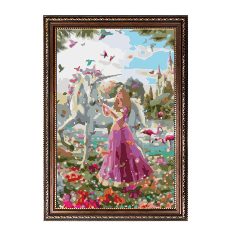 Princess and Unicorn-Paint by Numbers