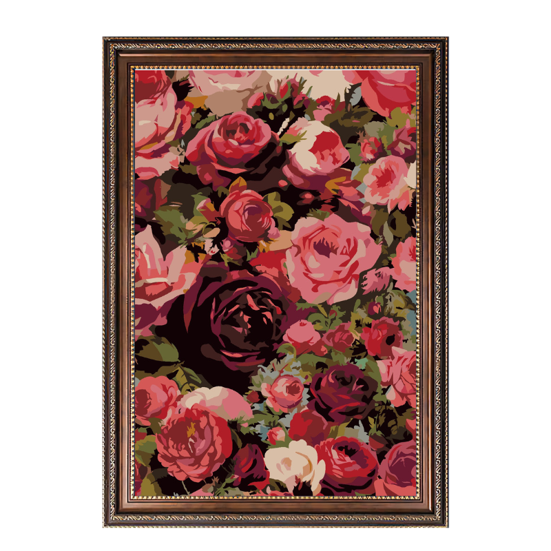 Red Rose Flowers-Paint by Numbers