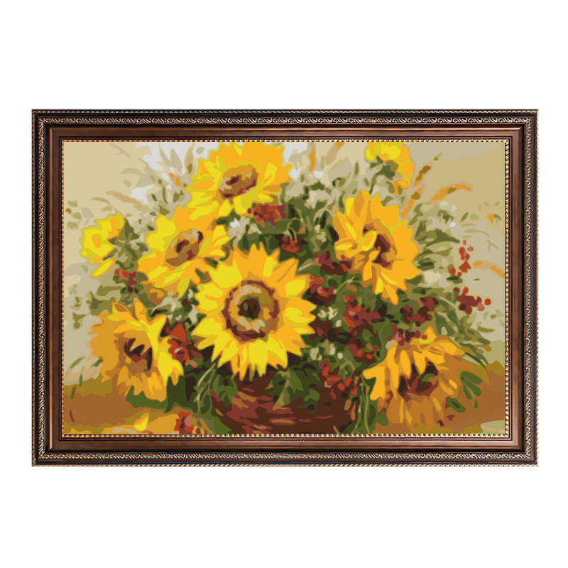 Sunflowers in the Pottery Jar-Paint by Numbers