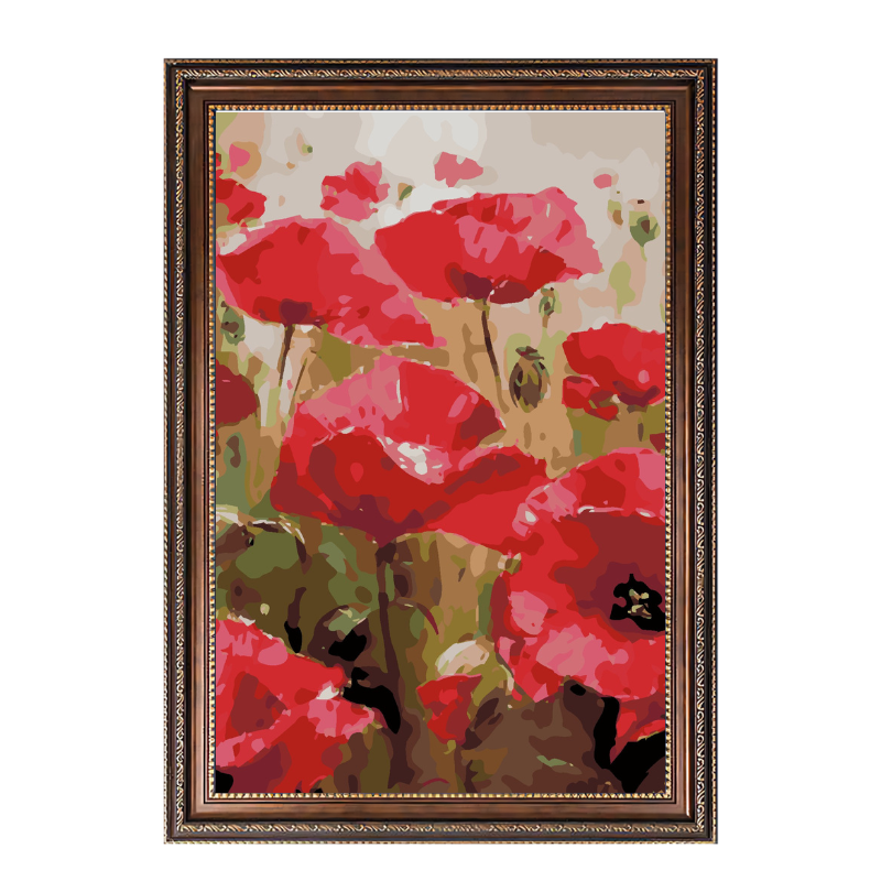 Red Poppies-Paint by Numbers