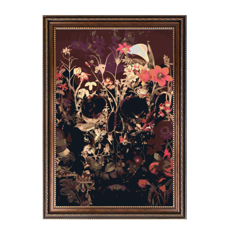 Bloom Skull-Paint by Numbers