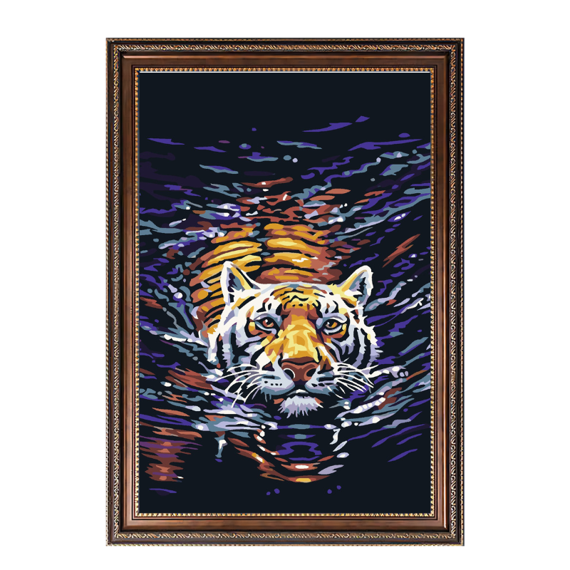 Tiger in Water-Paint by Numbers