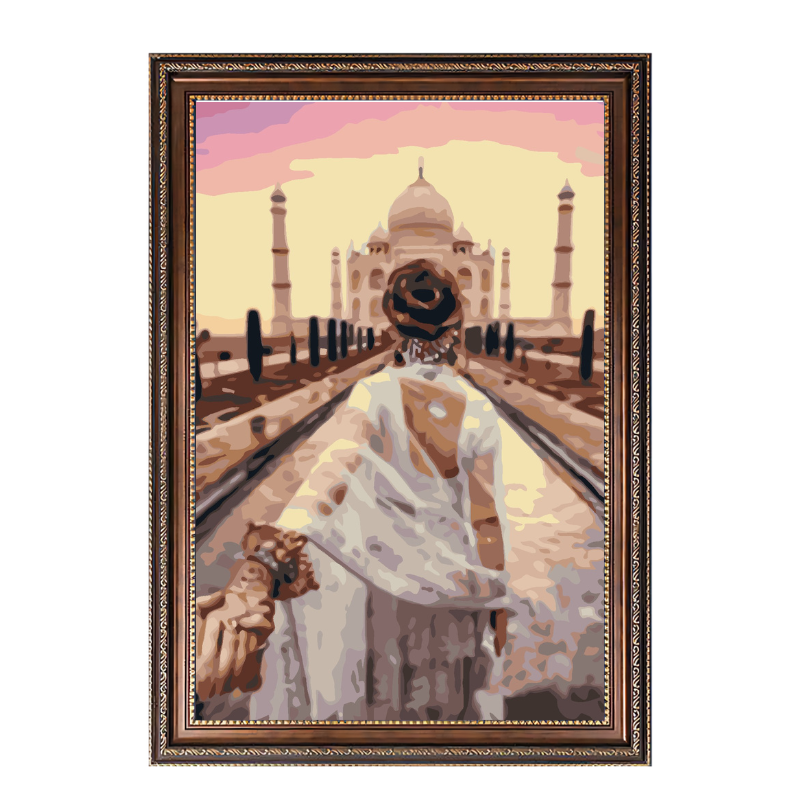 Romance in Taj Mahal-Paint by Numbers