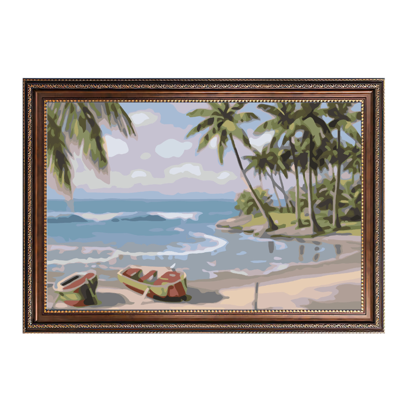 Beach Coconut Tree-Paint by Numbers