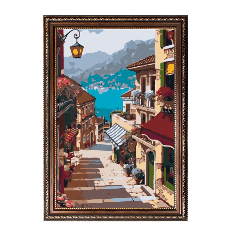 Romantic town-Paint by Numbers