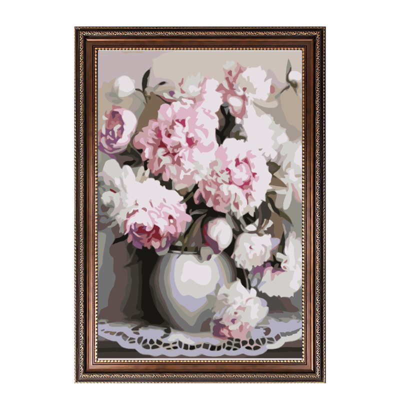 Vase of Peonies-Paint by Numbers