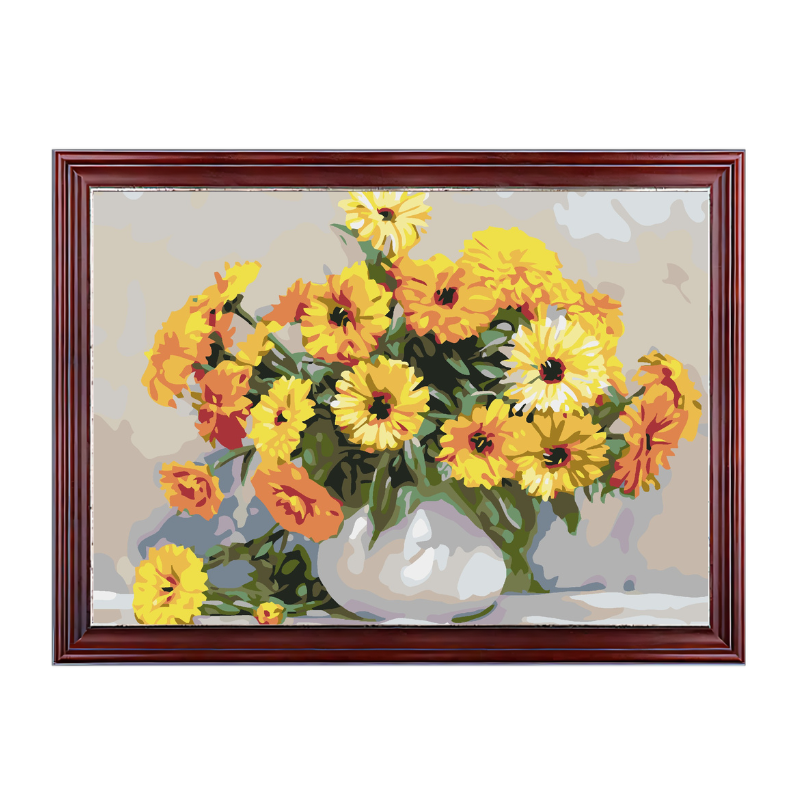 Yellow Flowes in the Vase-Paint by Numbers