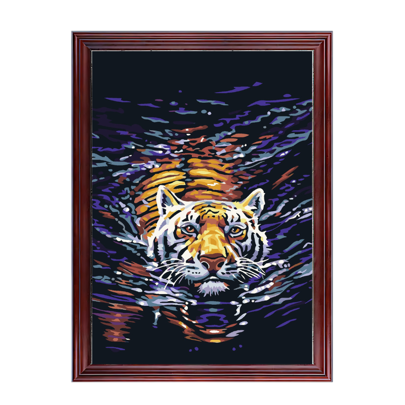 Tiger in Water-Paint by Numbers